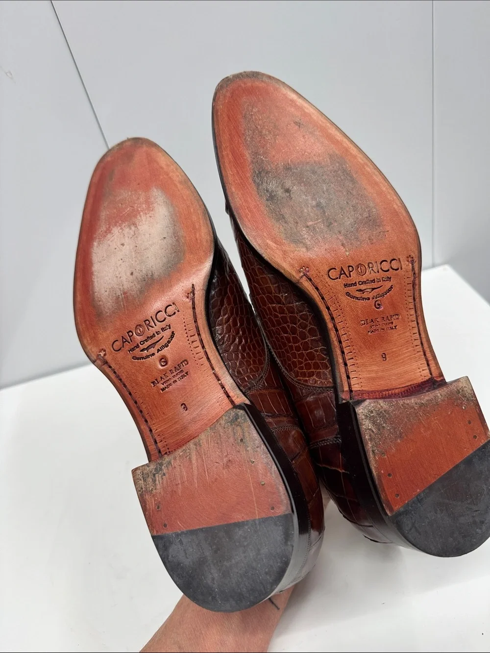 Caporicci genuine alligator 🐊 Leather Monk Strap Shoes size 9